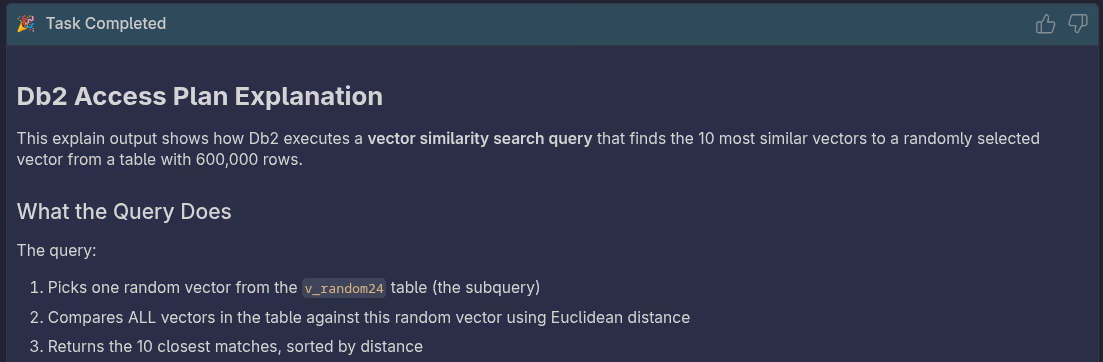 Featured image of post IBM Bob explains a Db2 vector query