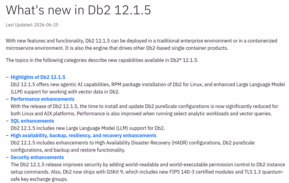 Featured image of post Db2 12.1.5 overview